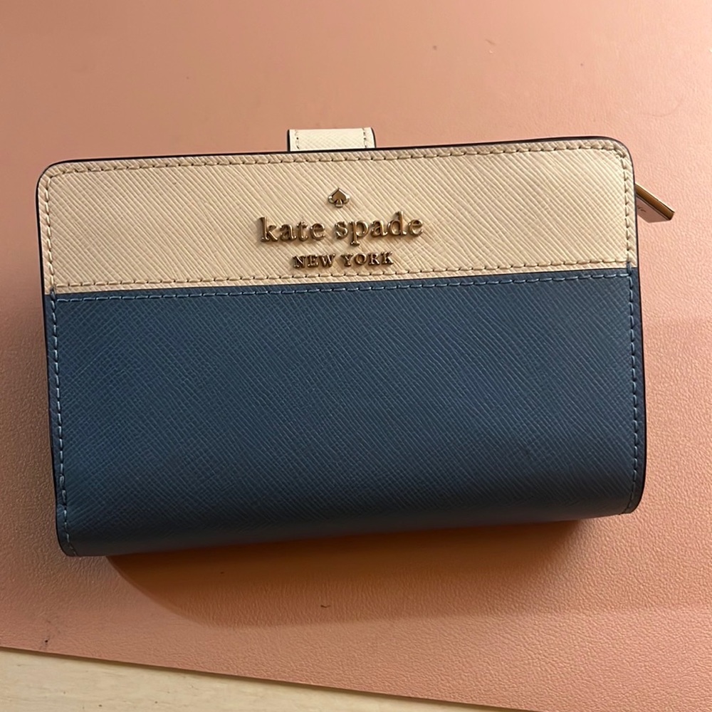 Brand new Kate spade blue and white wallet.